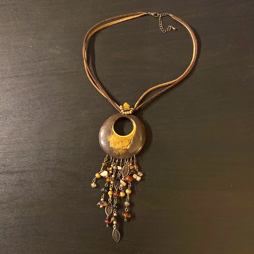 Brown bohemian necklace